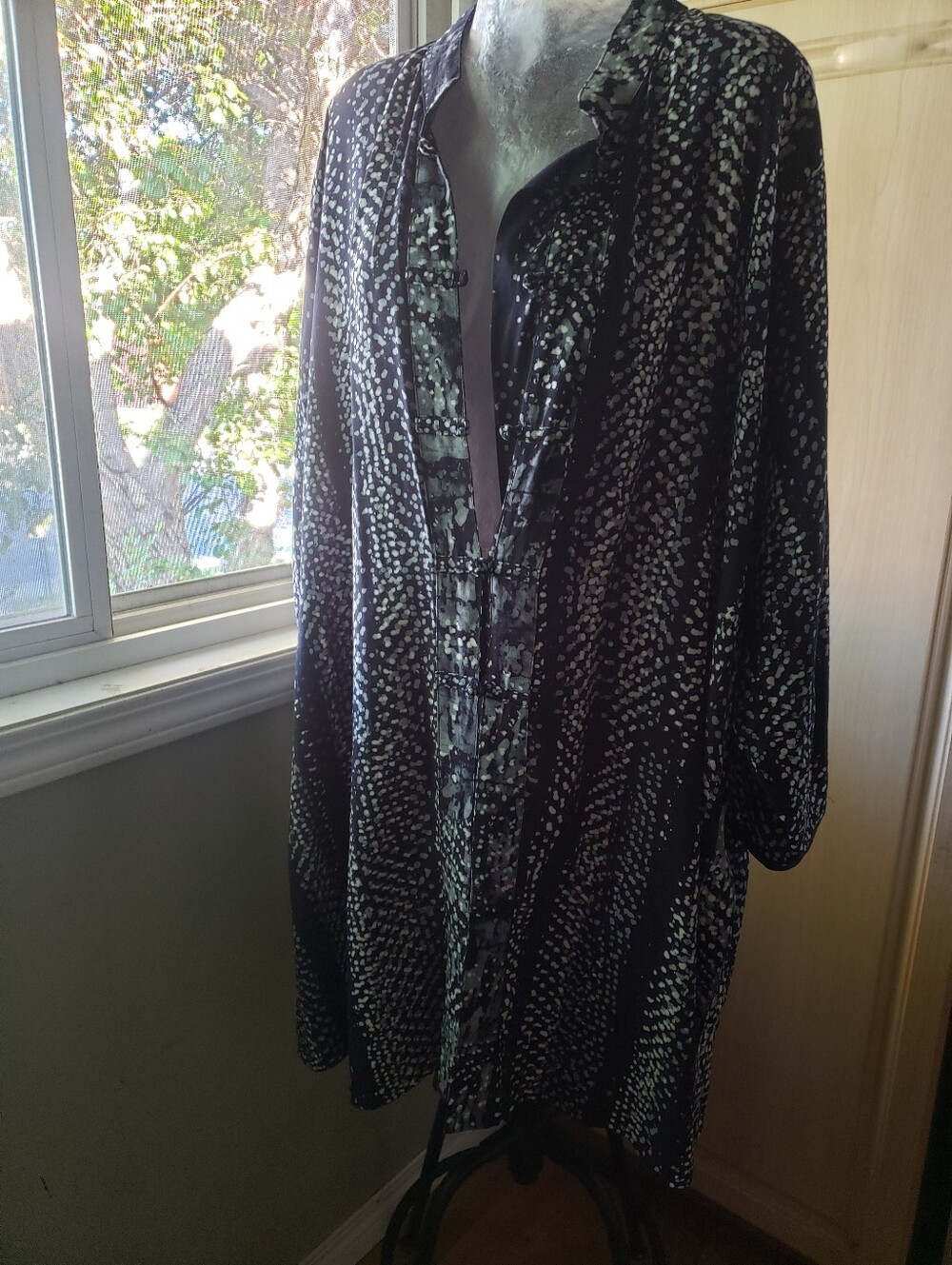Blue Sky Black and White Printed Women’s Dress